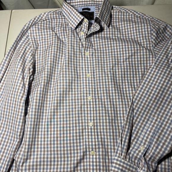 Jos A Bank Men’s Blue and Brown Plaid Shirt. No Tuck. Button Down. XXL - Picture 8 of 8